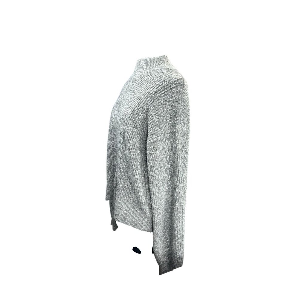 Oversized Gray Turtleneck Sweater XXL Ribbed Knit Design Long Sleeves Cozy Warm - Picture 2 of 12
